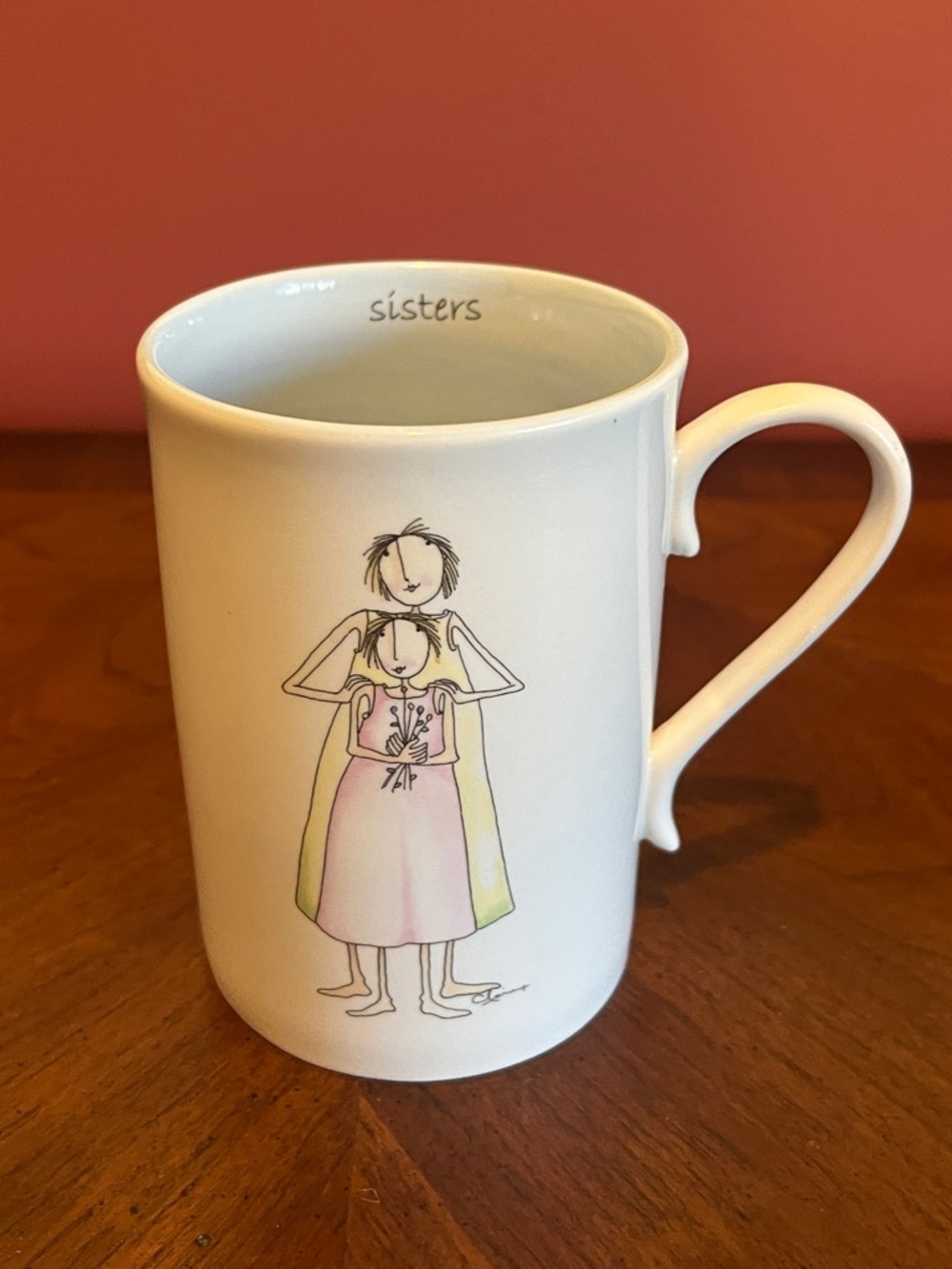 Demdaco “Sisters” Graphic Ceramic Coffee/Tea Cup Mug 2004 Art by Claire Stoner